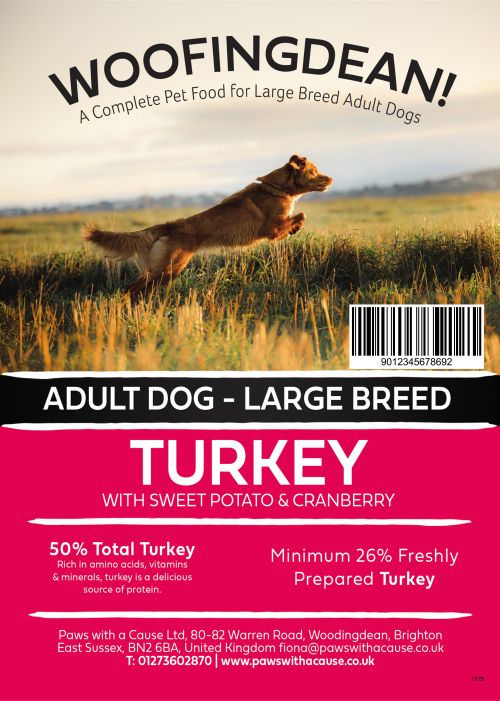 WOOFINGDEAN GRAIN FREE LARGE BREED ADULT TURKEY