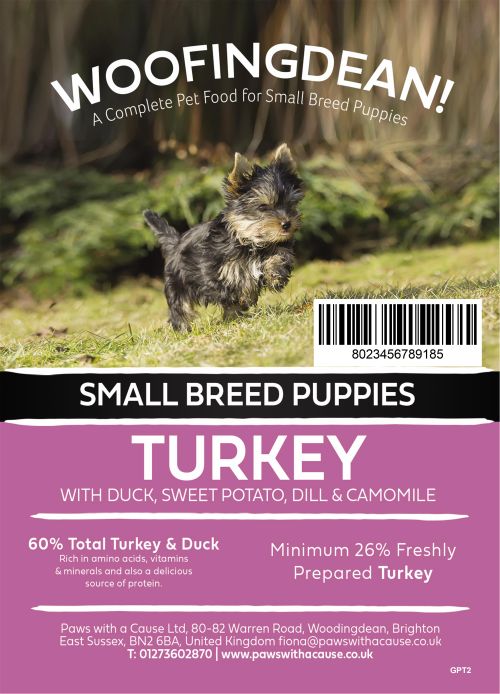 WOOFINGDEAN GRAIN FREE SMALL BREED PUPPY TURKEY WITH DUCK