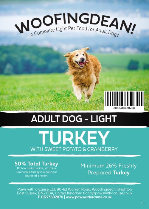 WOOFINGDEAN GRAIN FREE LIGHT ADULT TURKEY