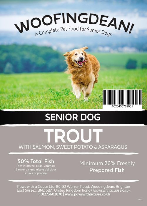 WOOFINGDEAN GRAIN FREE SENIOR ADULT TROUT WITH SALMON