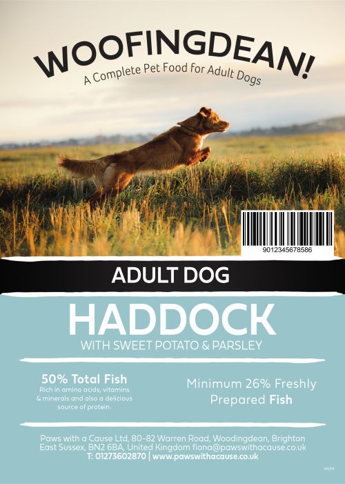WOOFINGDEAN GRAIN FREE  ADULT HADDOCK WITH SALMON