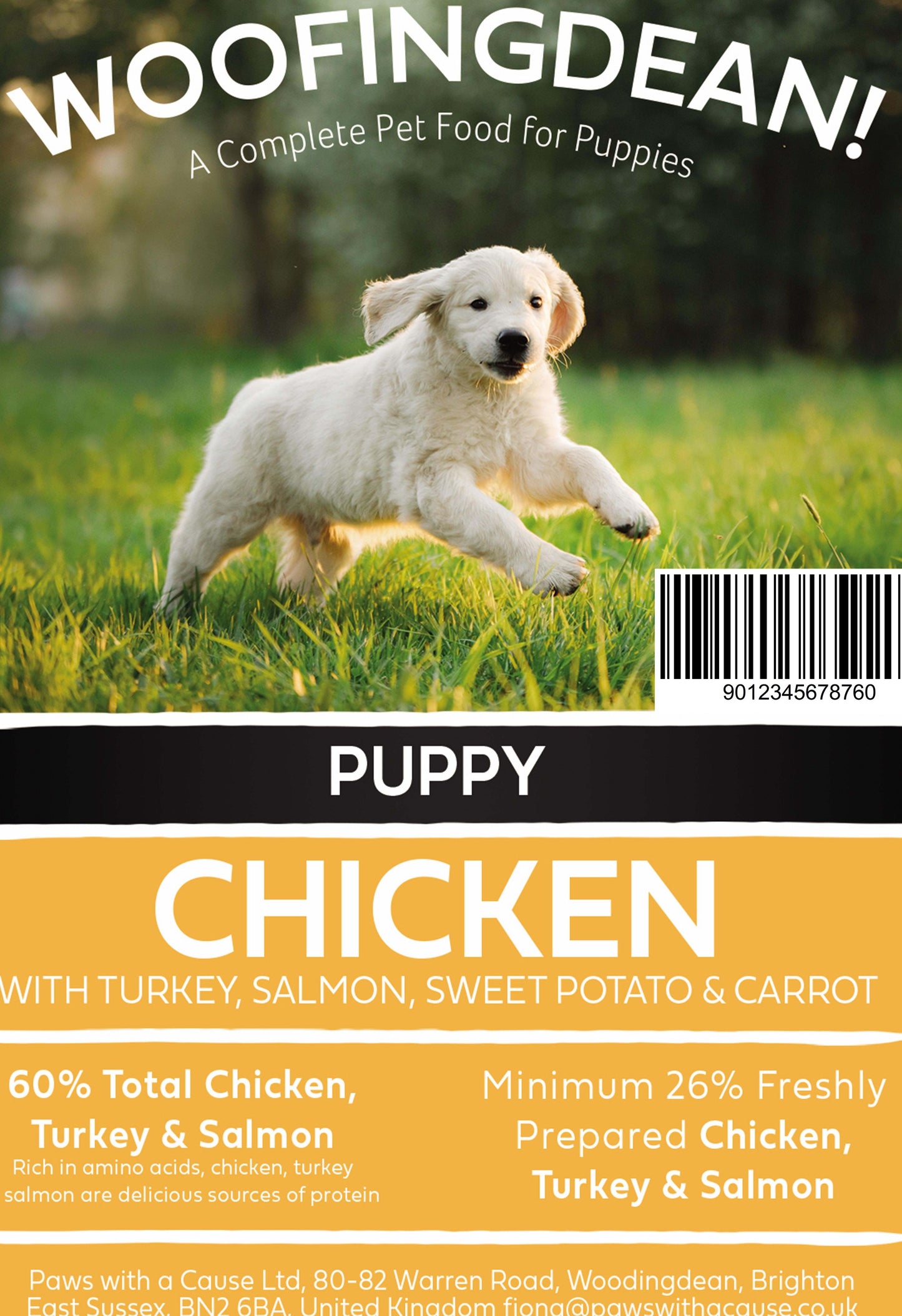 WOOFINGDEAN GRAIN FREE PUPPY CHICKEN WITH TURKEY AND SALMON